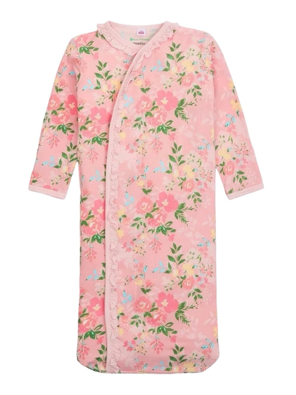 Magnetic Me Ainslee Floral Tencel Pink Sleeper Gown 0-3